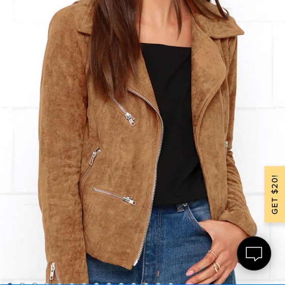 LULUS Suede with Love Tan Suede Moto Jacket - Picture 4 of 10